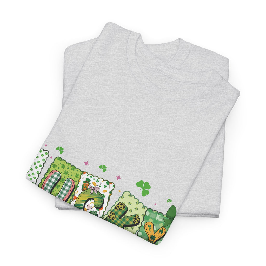 Lucky Patchwork Plaid Clover Tee — St. Patrick’s Day Unisex Cotton T-Shirt