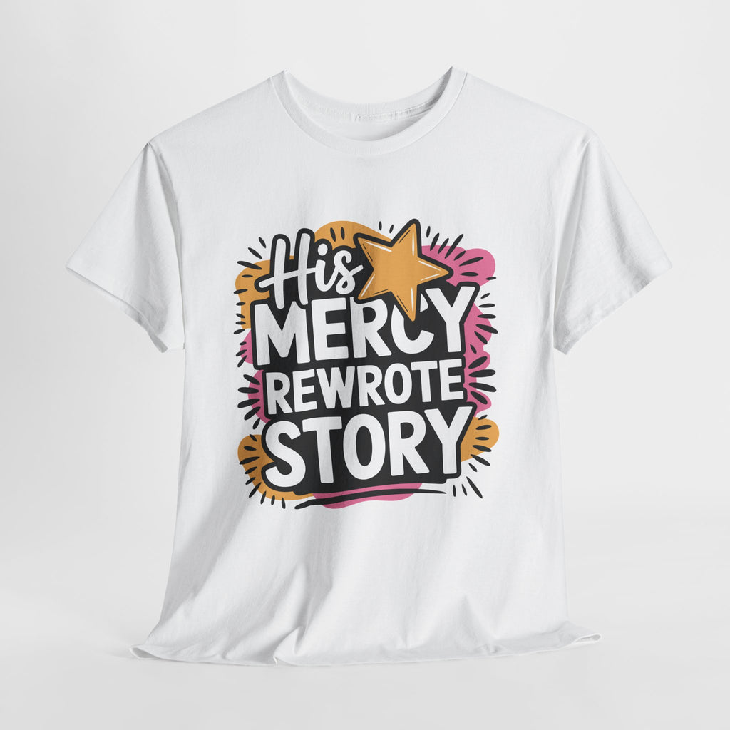His Mercy Rewrote My Story Tee — Retro Christian Graphic T-Shirt