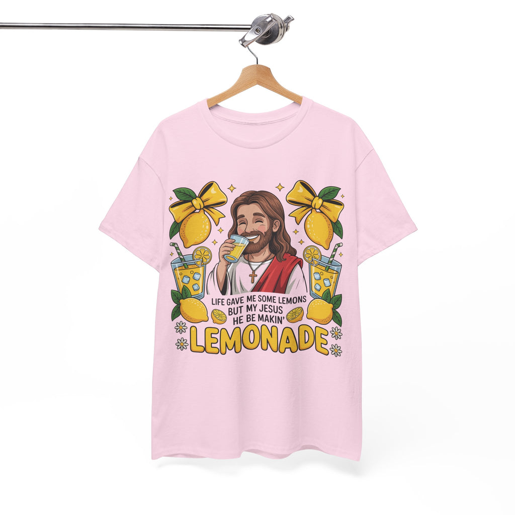 Jesus Drinking Lemonade T-Shirt — "Life Gave Me Some Lemons" Christian Unisex Cotton Tee