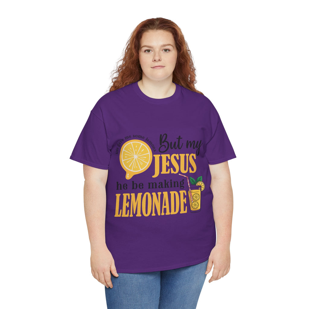 Jesus Lemonade Tee — Lemon Slice & Glass Graphic Christian Unisex Cotton T-Shirt