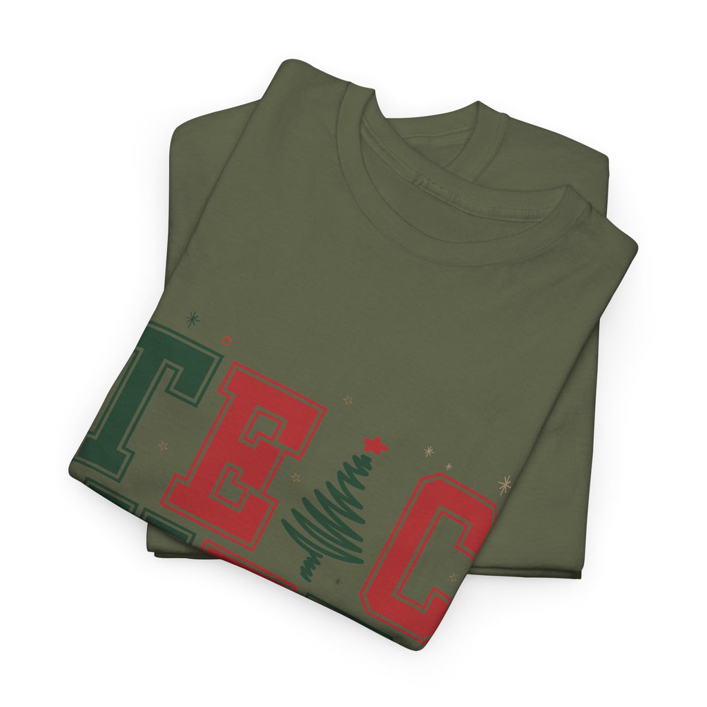Teacher Christmas Varsity T-Shirt — Red & Green Holiday Unisex Cotton Tee