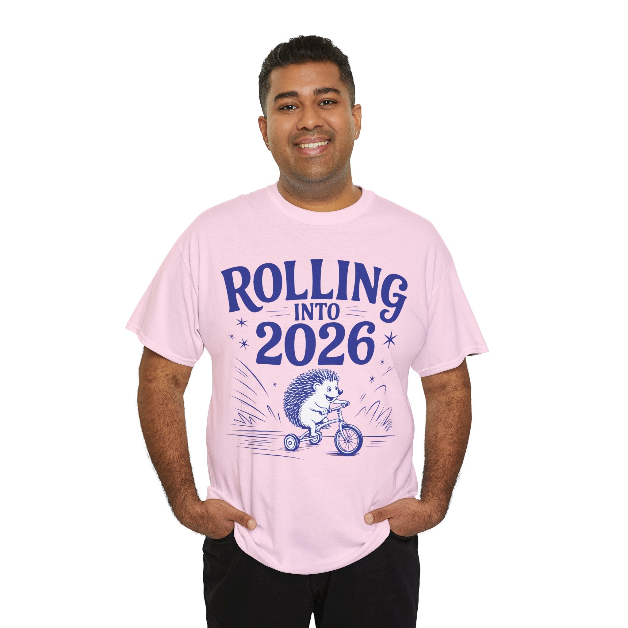Rolling Into 2026 Hedgehog Tricycle Unisex Cotton Tee