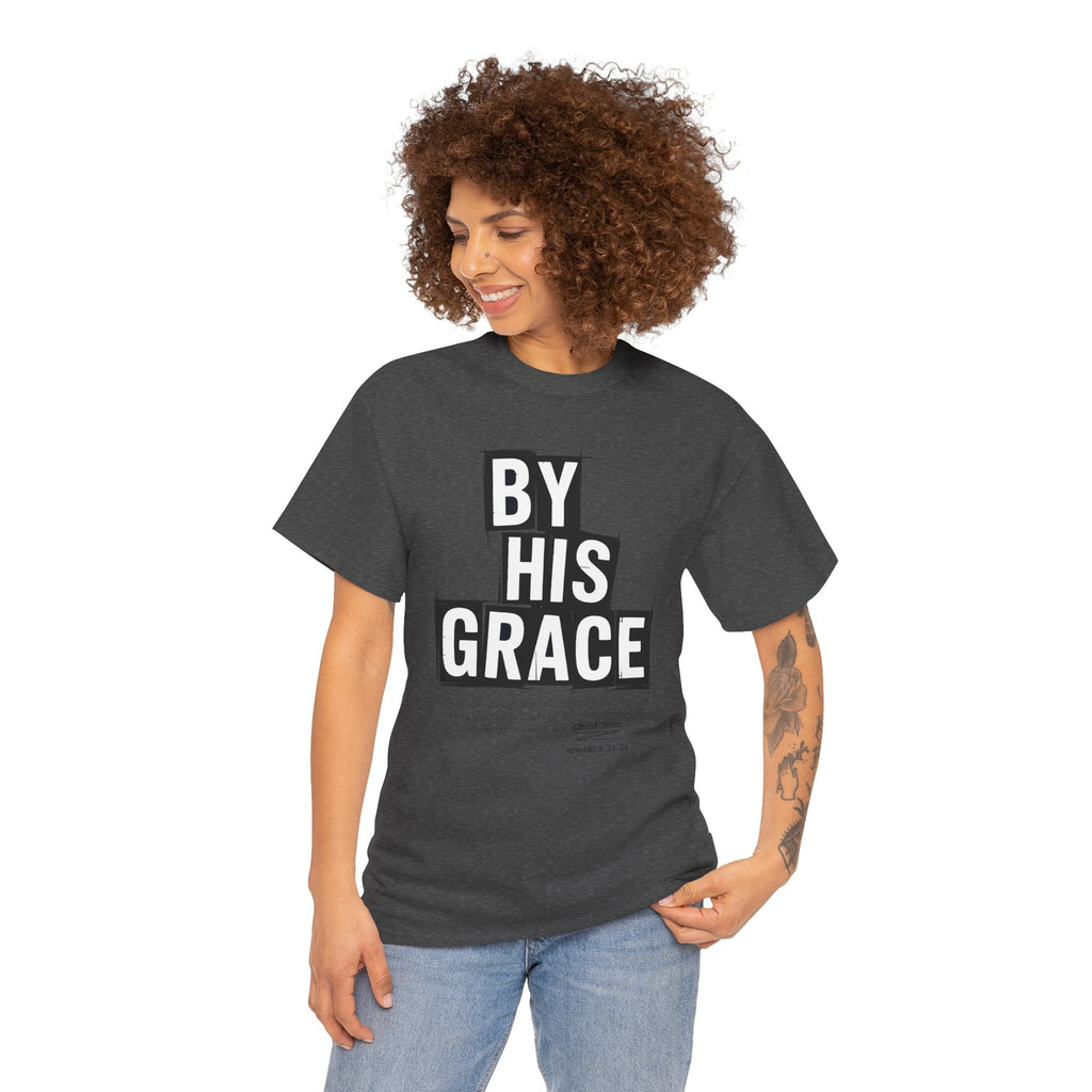 By His Grace tee — Minimalist Faith Christian Unisex Cotton T-Shirt