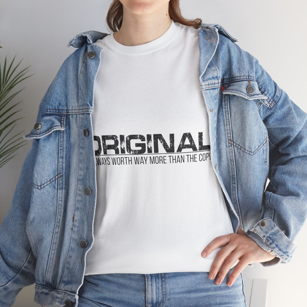 STAY SILENT Minimalist Tee — Vertical Text Black Unisex Cotton Tee