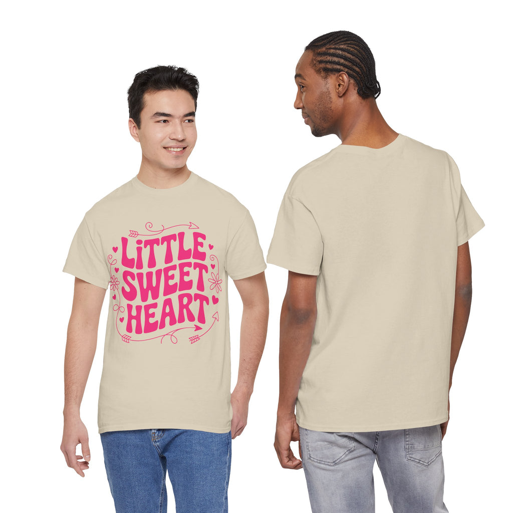 Little Sweetheart Retro Tee — Cute Red Hearts & Flowers Graphic Unisex Cotton Tee
