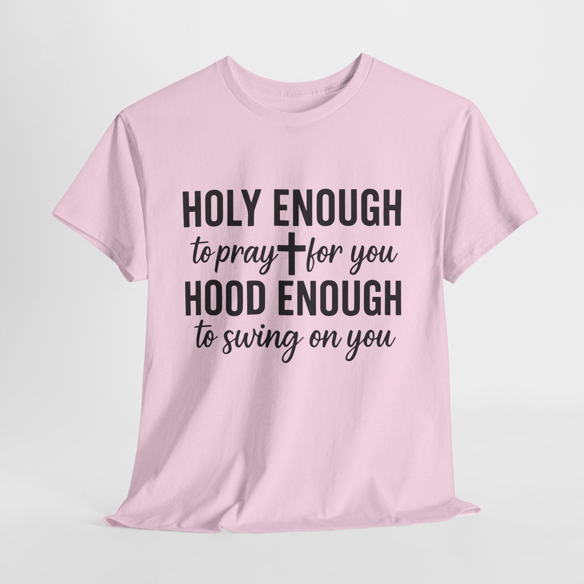 Holy Enough Christian T‑Shirt — Modern Hand‑Lettered Faith Unisex CottonTee