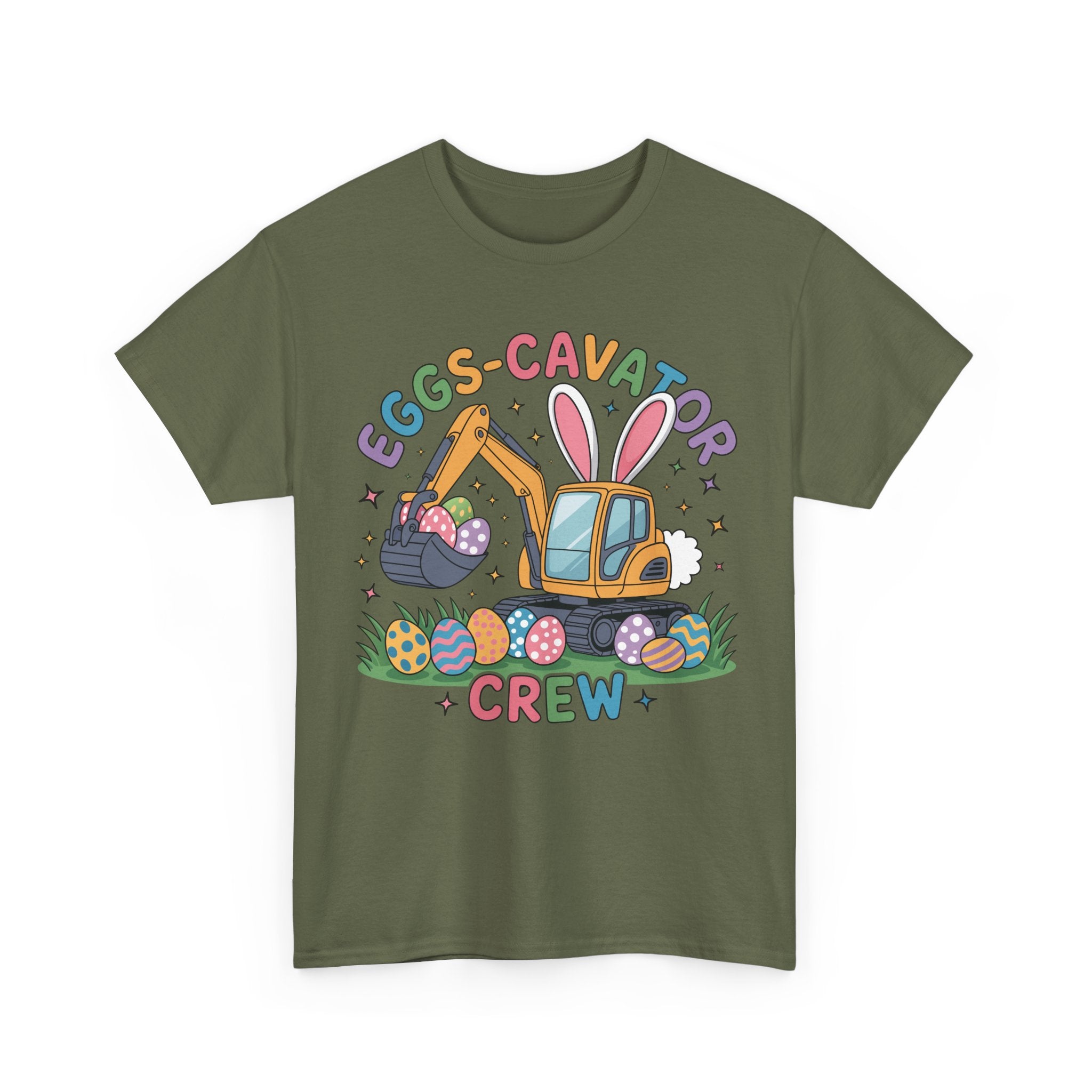 Easter 'Eggs-cavator Crew' Kids Tee — Excavator Bunny & Eggs Unisex Cotton Tee