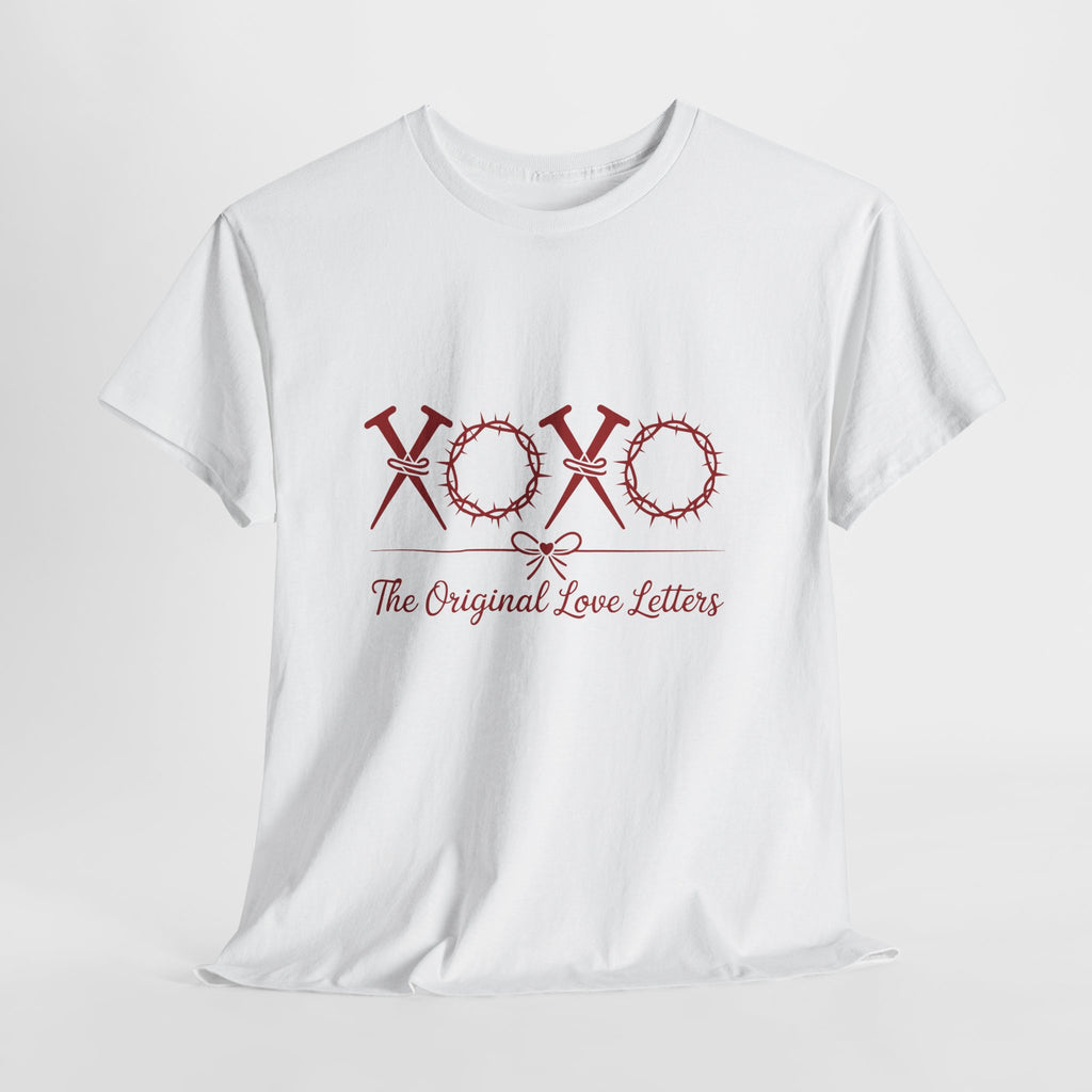 Christian Valentine Tee — “XOXO” Nails & Thorn Crowns, “The Original Love Letters”... Unisex Cotton Tee