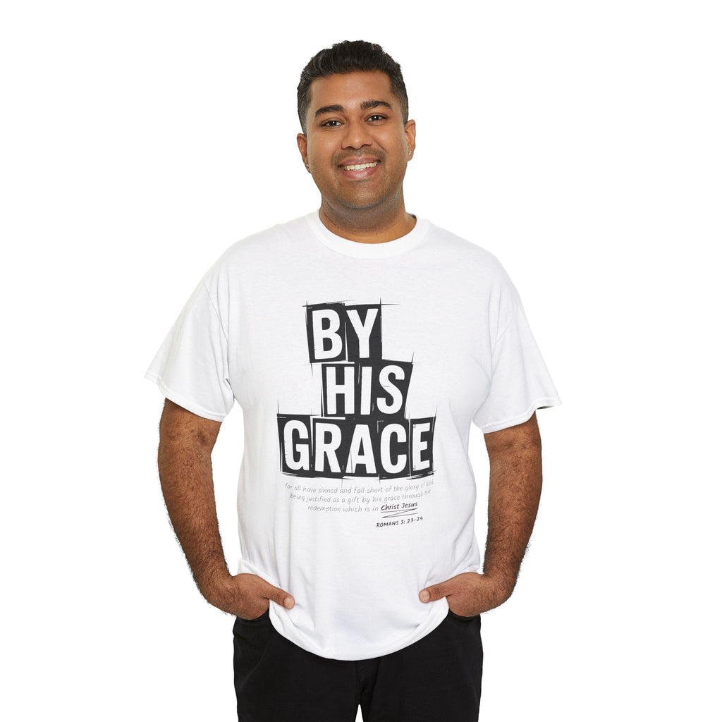 By His Grace tee — Minimalist Faith Christian Unisex Cotton T-Shirt