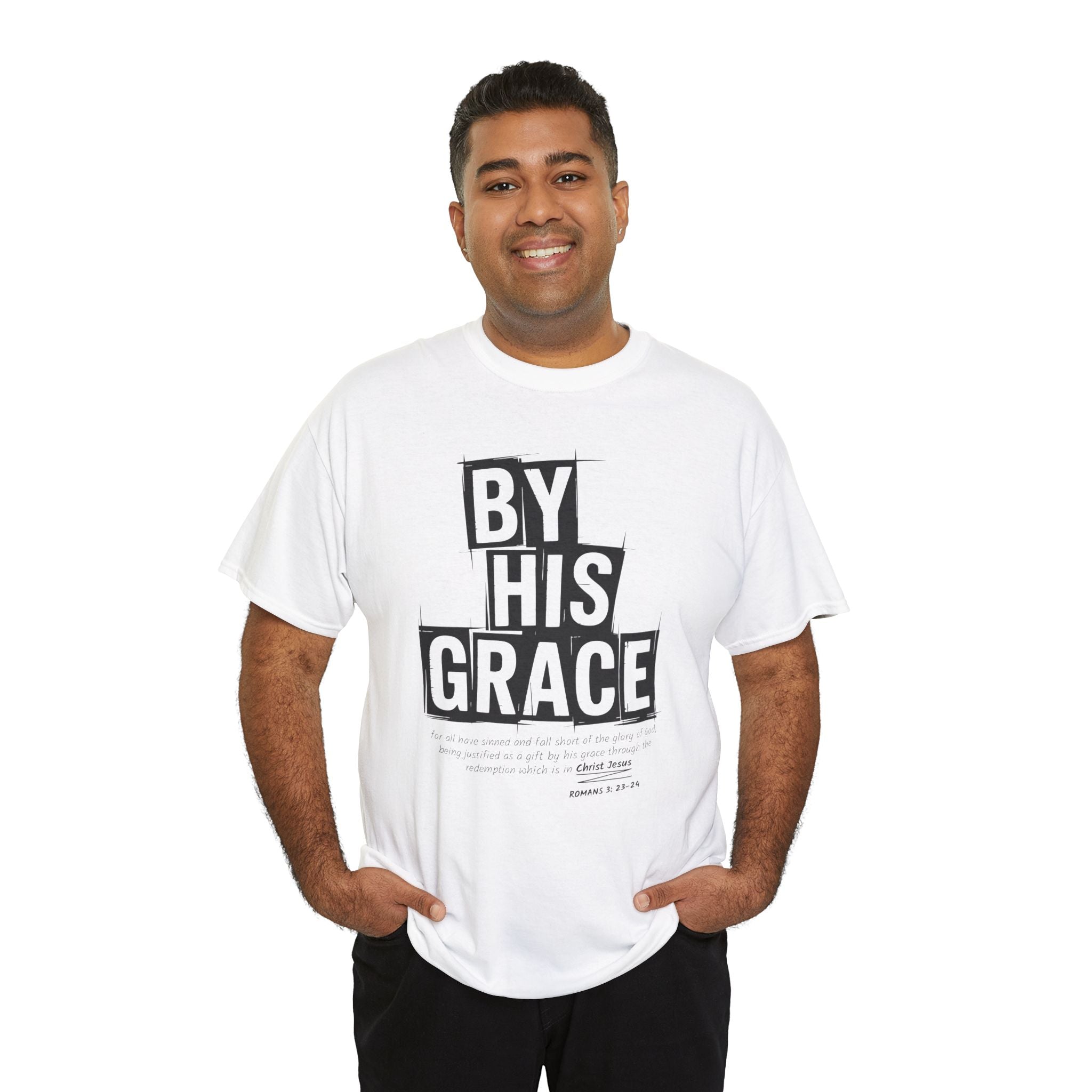 By His Grace tee — Minimalist Faith Christian Unisex Cotton T-Shirt