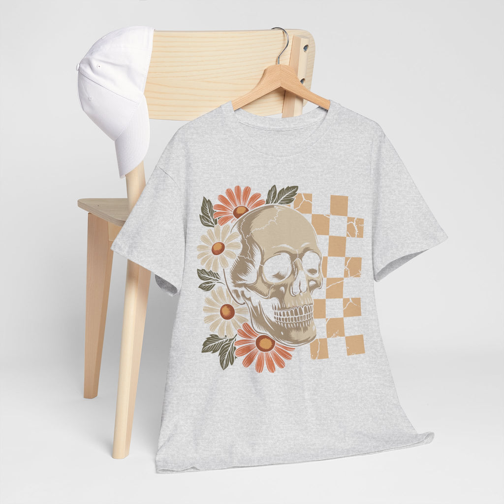 Skull Daisy Unisex Cotton Tshirt