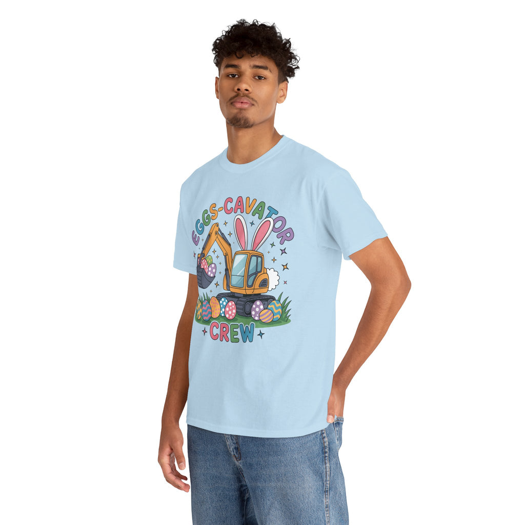 Easter 'Eggs-cavator Crew' Kids Tee — Excavator Bunny & Eggs Unisex Cotton Tee