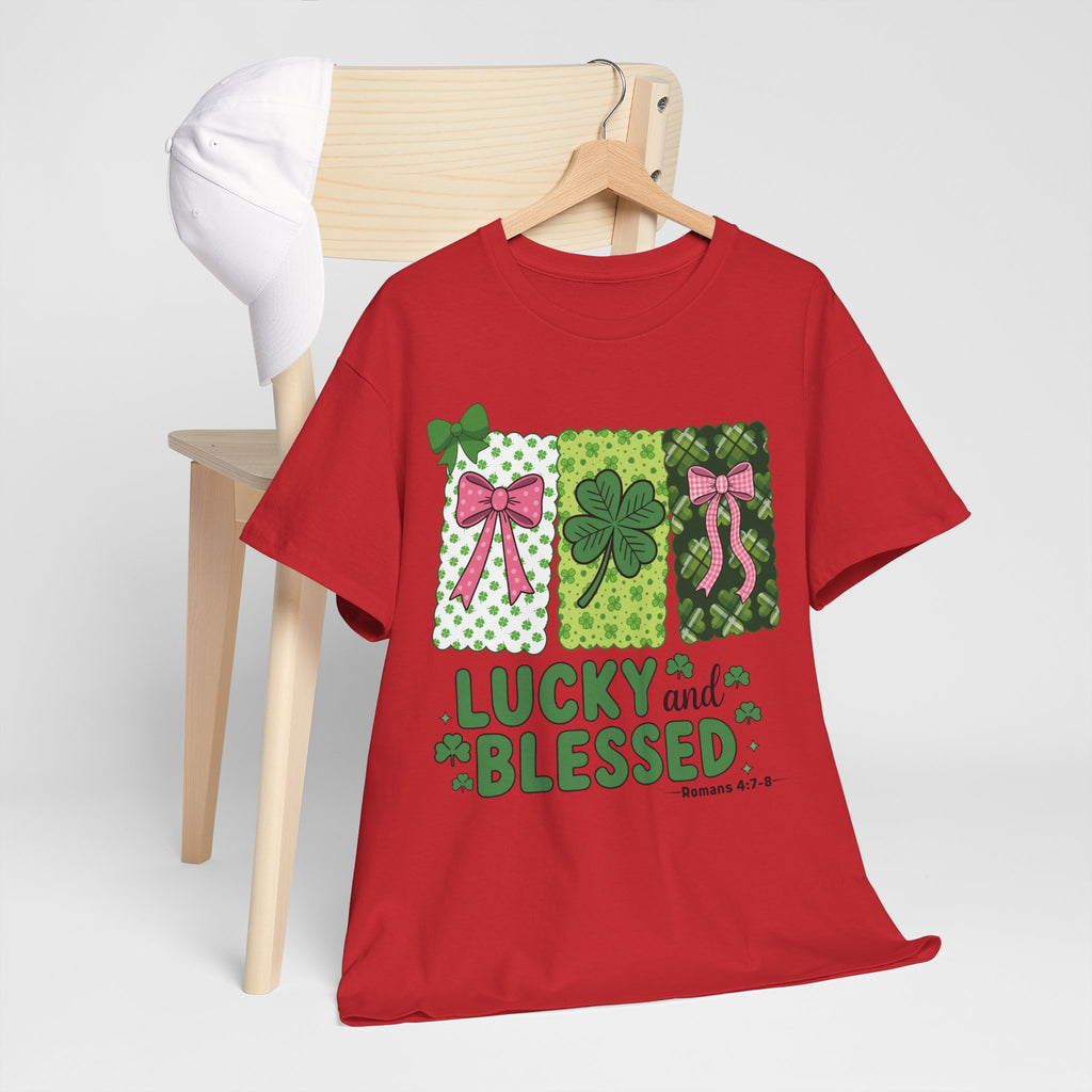 Lucky and Blessed Clover Unisex Cotton Tee