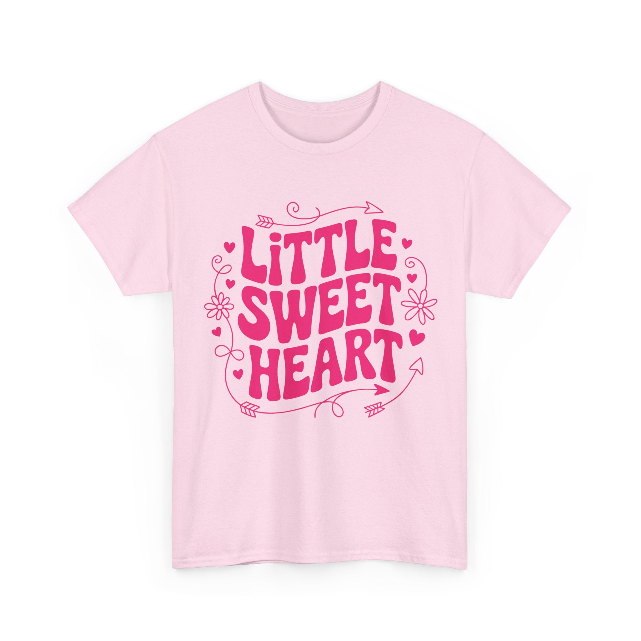 Little Sweetheart Retro Tee — Cute Red Hearts & Flowers Graphic Unisex Cotton Tee