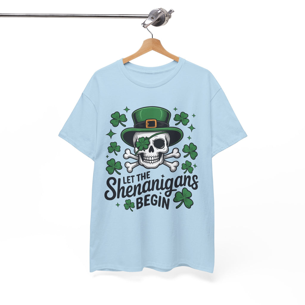 Let the Shenanigans Begin — Leprechaun Skull Unisex Cotton T-Shirt