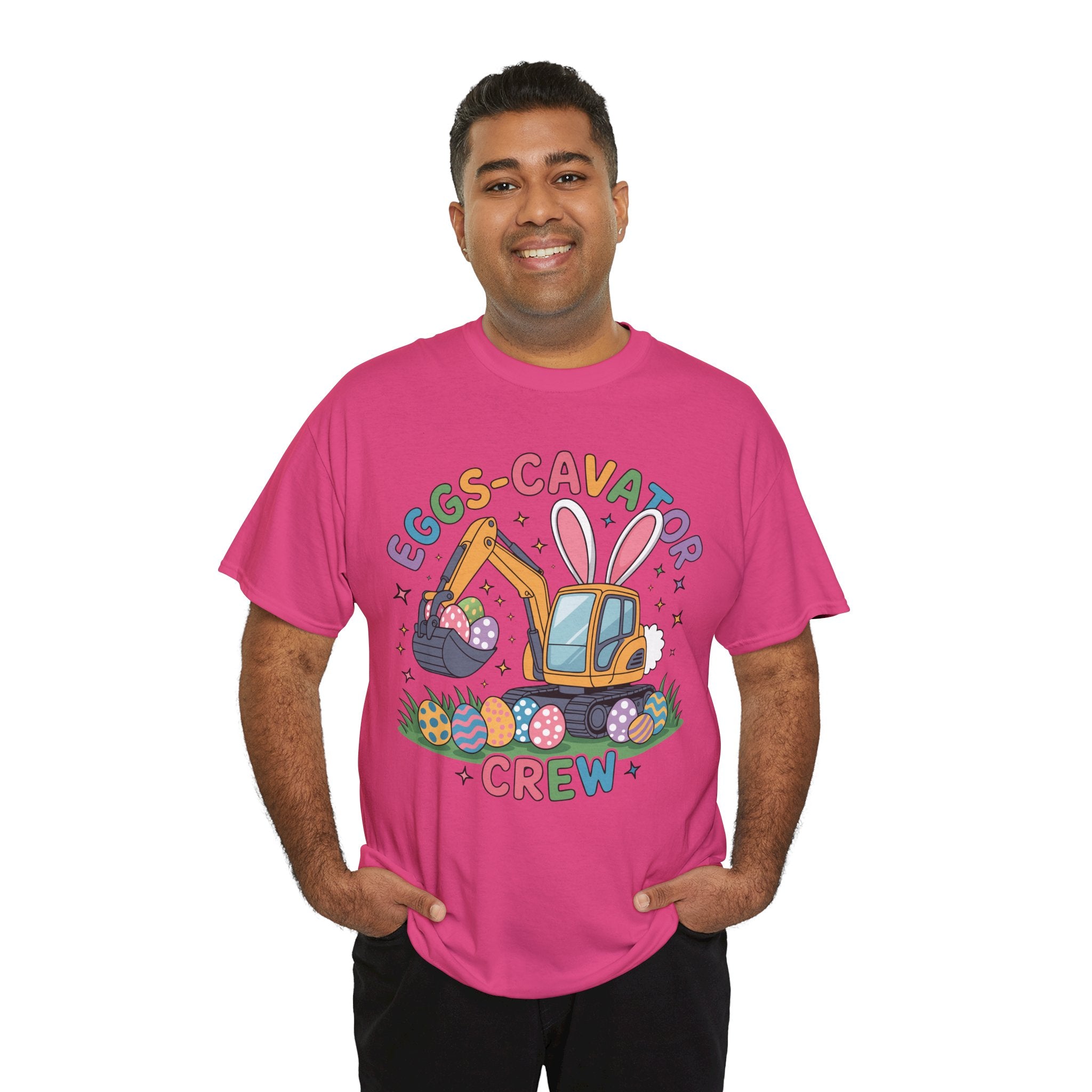 Easter 'Eggs-cavator Crew' Kids Tee — Excavator Bunny & Eggs Unisex Cotton Tee