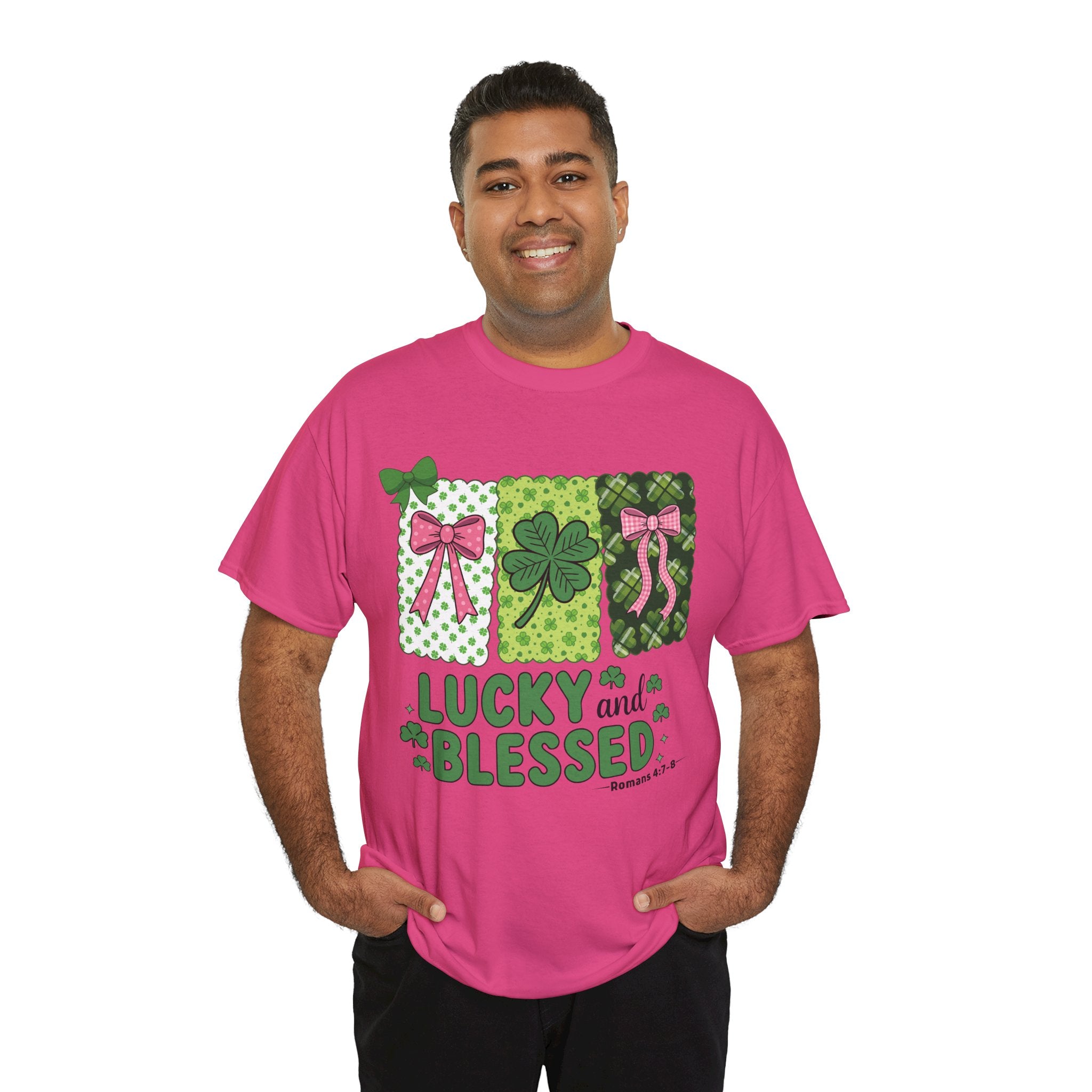 Lucky and Blessed Clover Unisex Cotton Tee