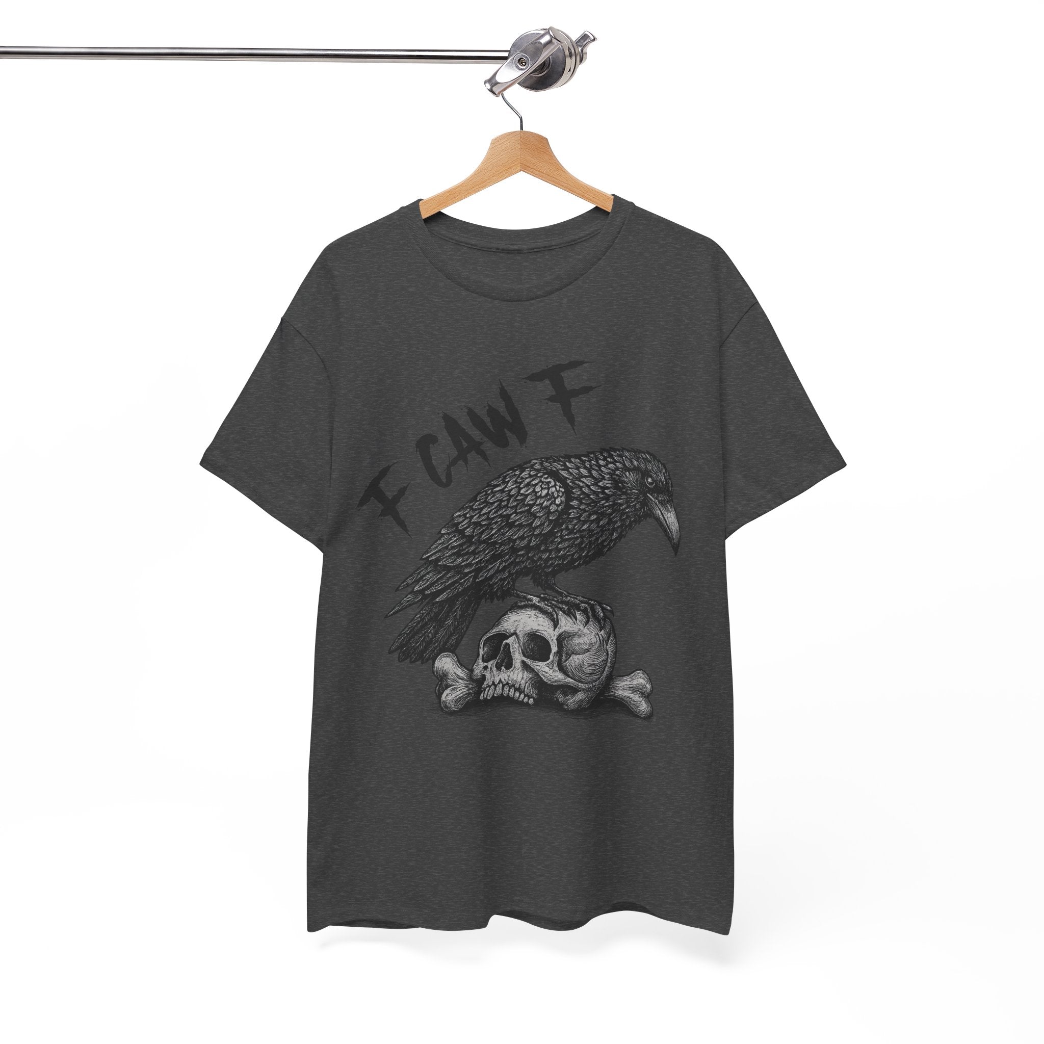 Gothic Crow & Skull T-Shirt — Dark Gothic Skull Unisex Cotton Tee