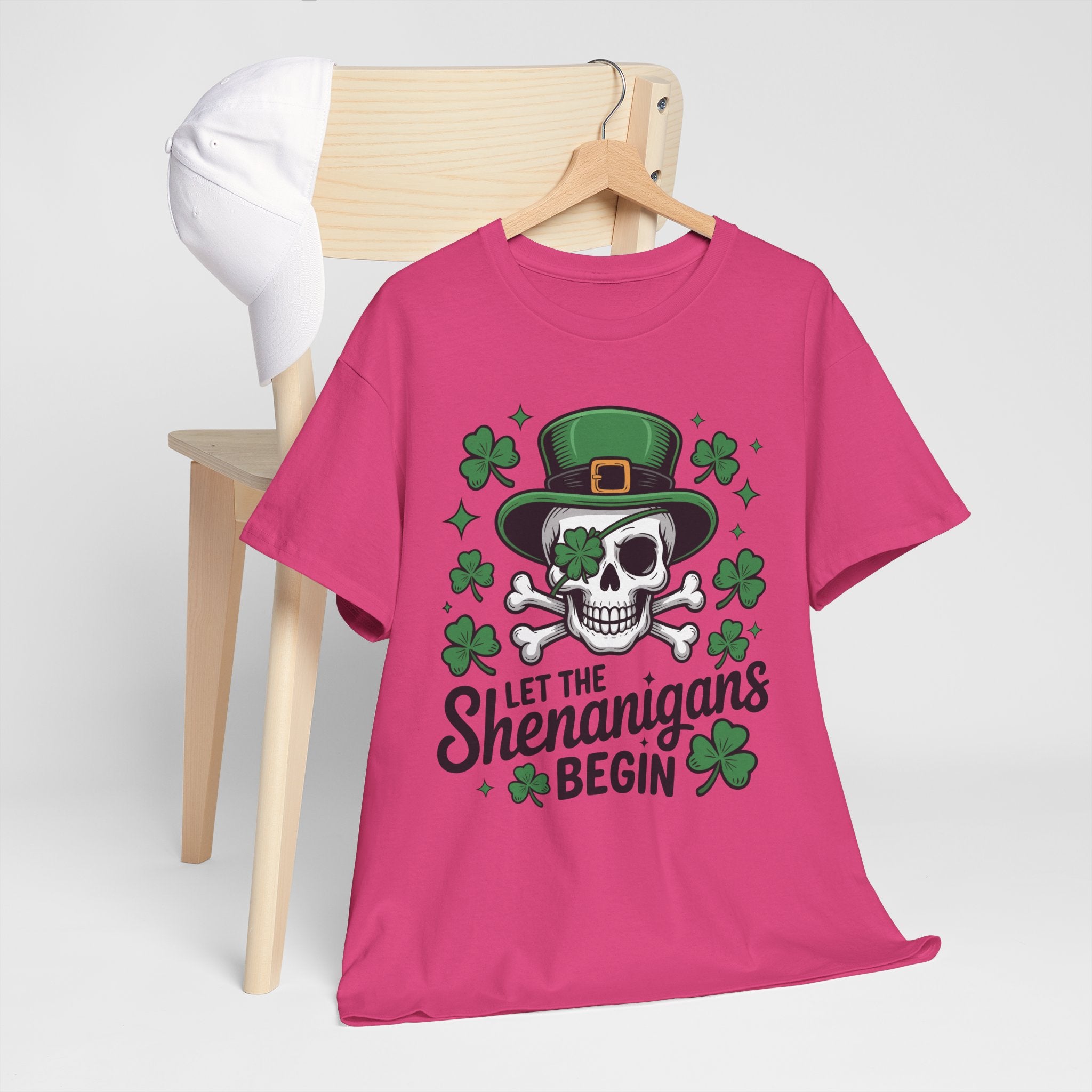 Let the Shenanigans Begin — Leprechaun Skull Unisex Cotton T-Shirt