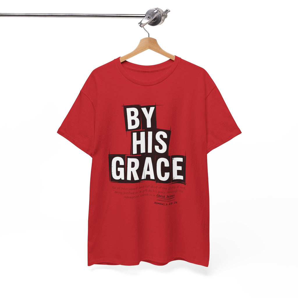 By His Grace tee — Minimalist Faith Christian Unisex Cotton T-Shirt