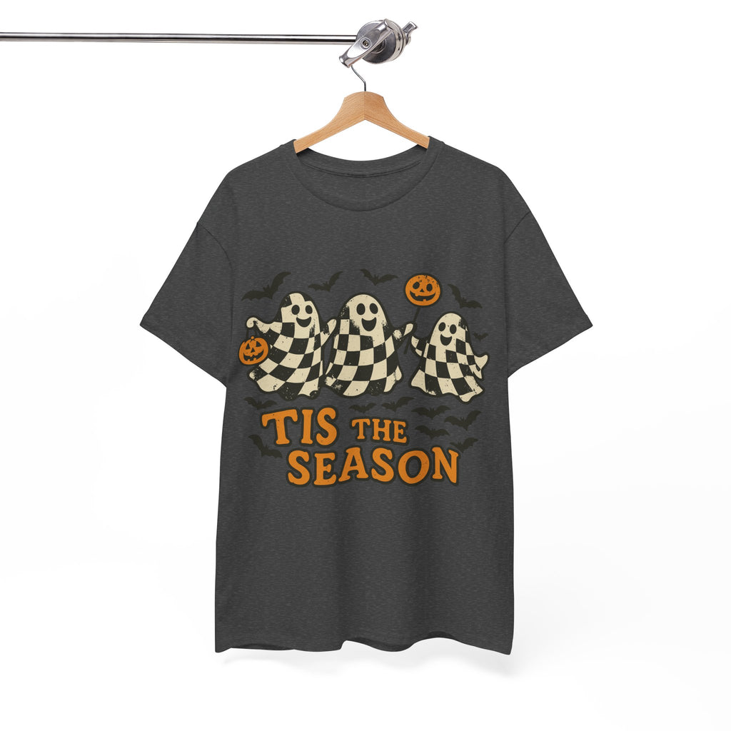 Halloween Ghosts Checker Pattern Unisex Cotton Tee