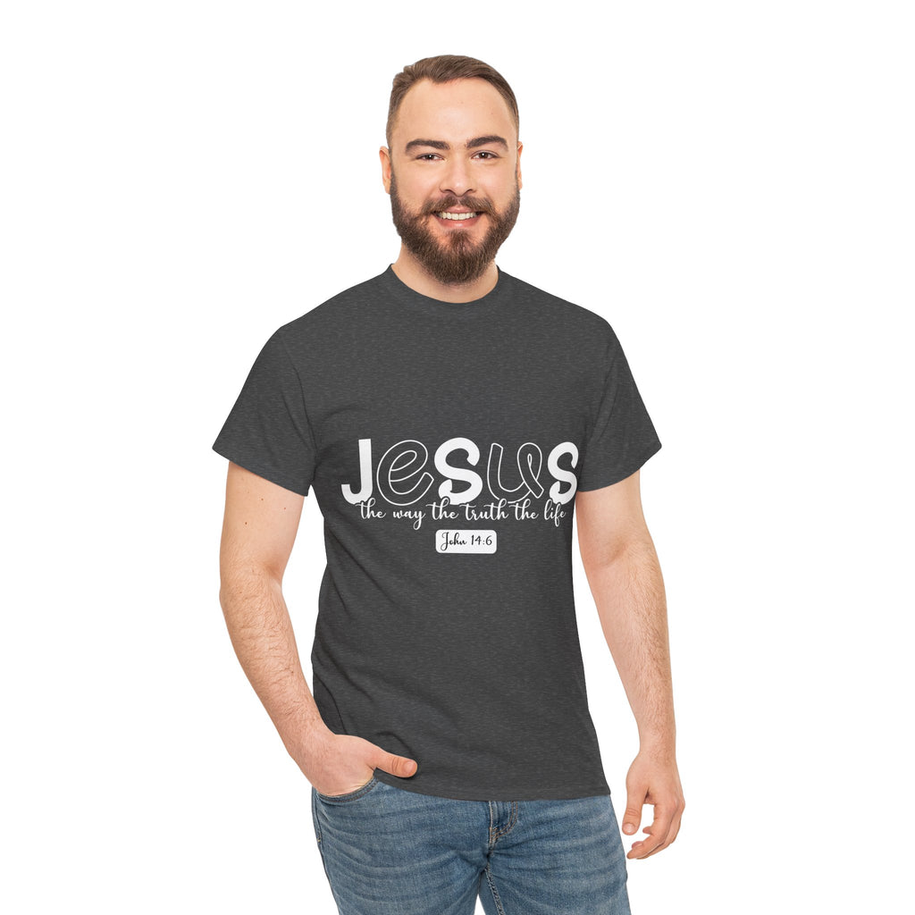 John 14:6 Christian Tee — Minimalist Script Faith T-Shirt