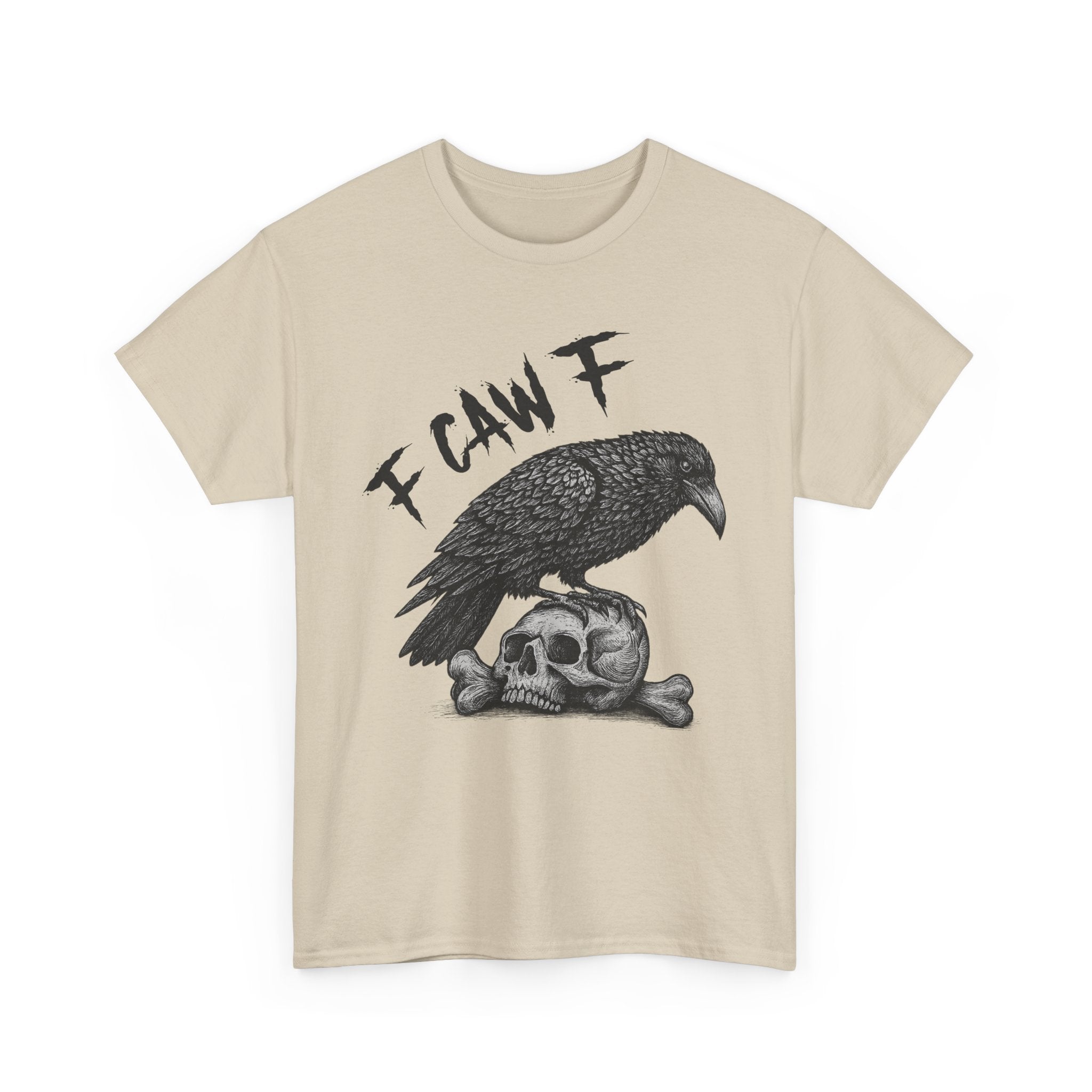 Gothic Crow & Skull T-Shirt — Dark Gothic Skull Unisex Cotton Tee