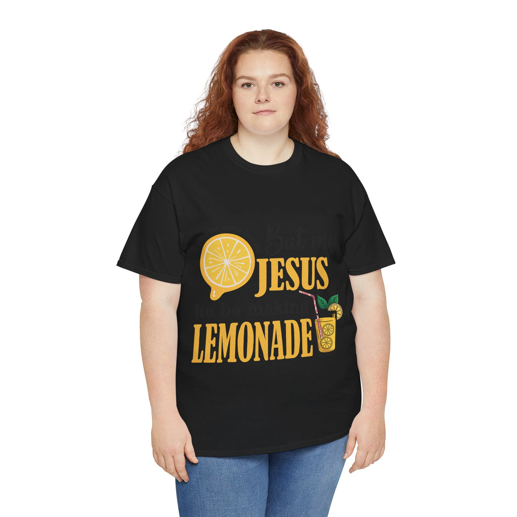 Jesus Lemonade Tee — Lemon Slice & Glass Graphic Christian Unisex Cotton T-Shirt