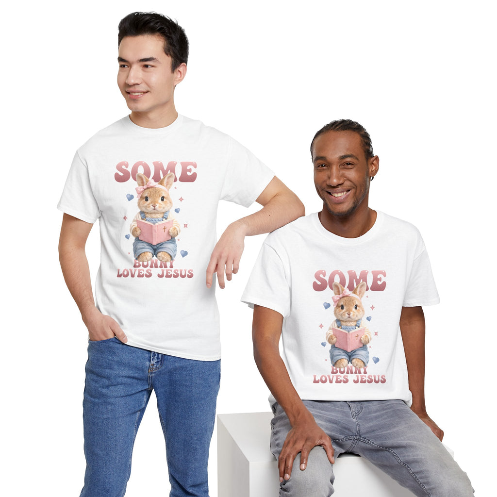 Some Bunny Loves Jesus Bunny Bible Unisex Cotton Tee