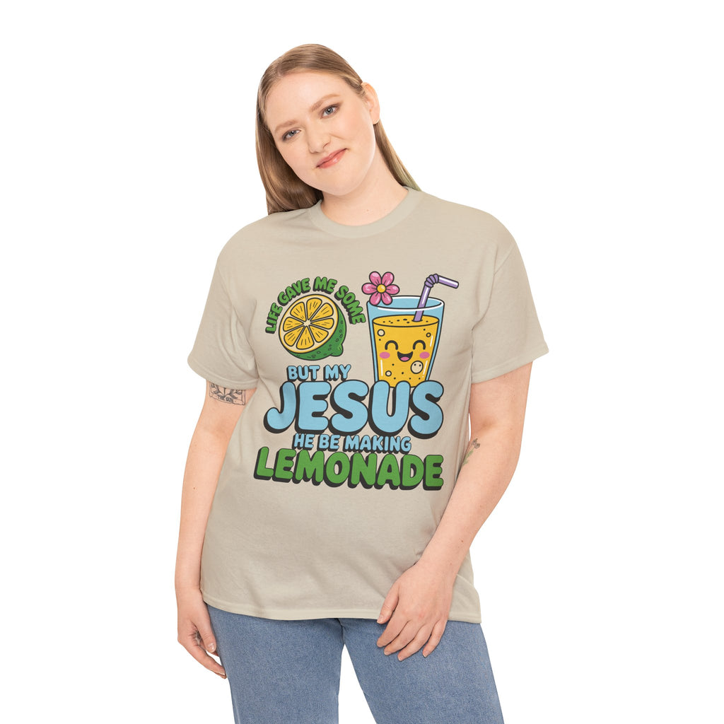 Christian Lemonade T‑Shirt — "Life Gave Me Some Lemons, My Jesus Makes Lemonade"Unisex Cotton Tee