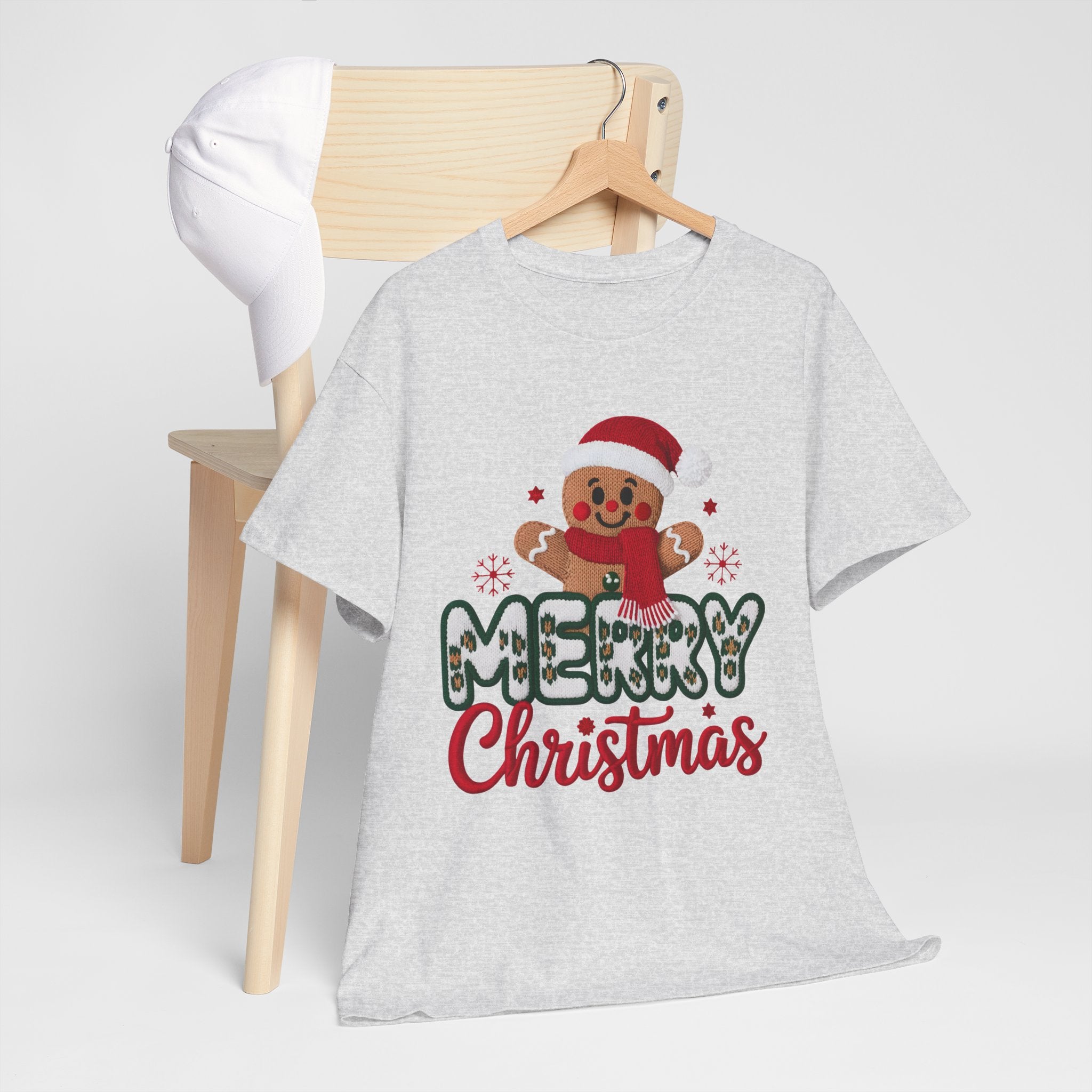 Gingerbread Santa 'Merry Christmas' Unisex Cotton Tee T-Shirt