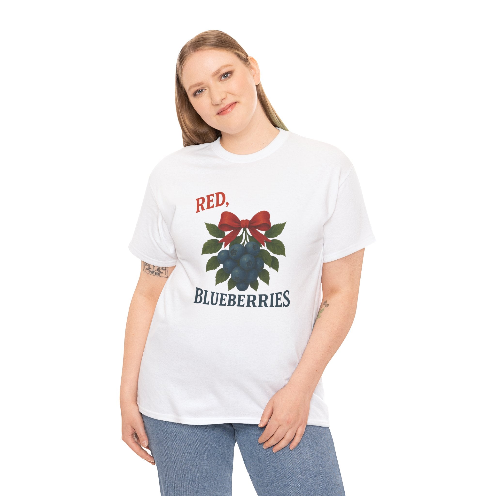 Red, White & Blueberries T-Shirt — Patriotic Blueberry Graphic Unisex Cotton Tee