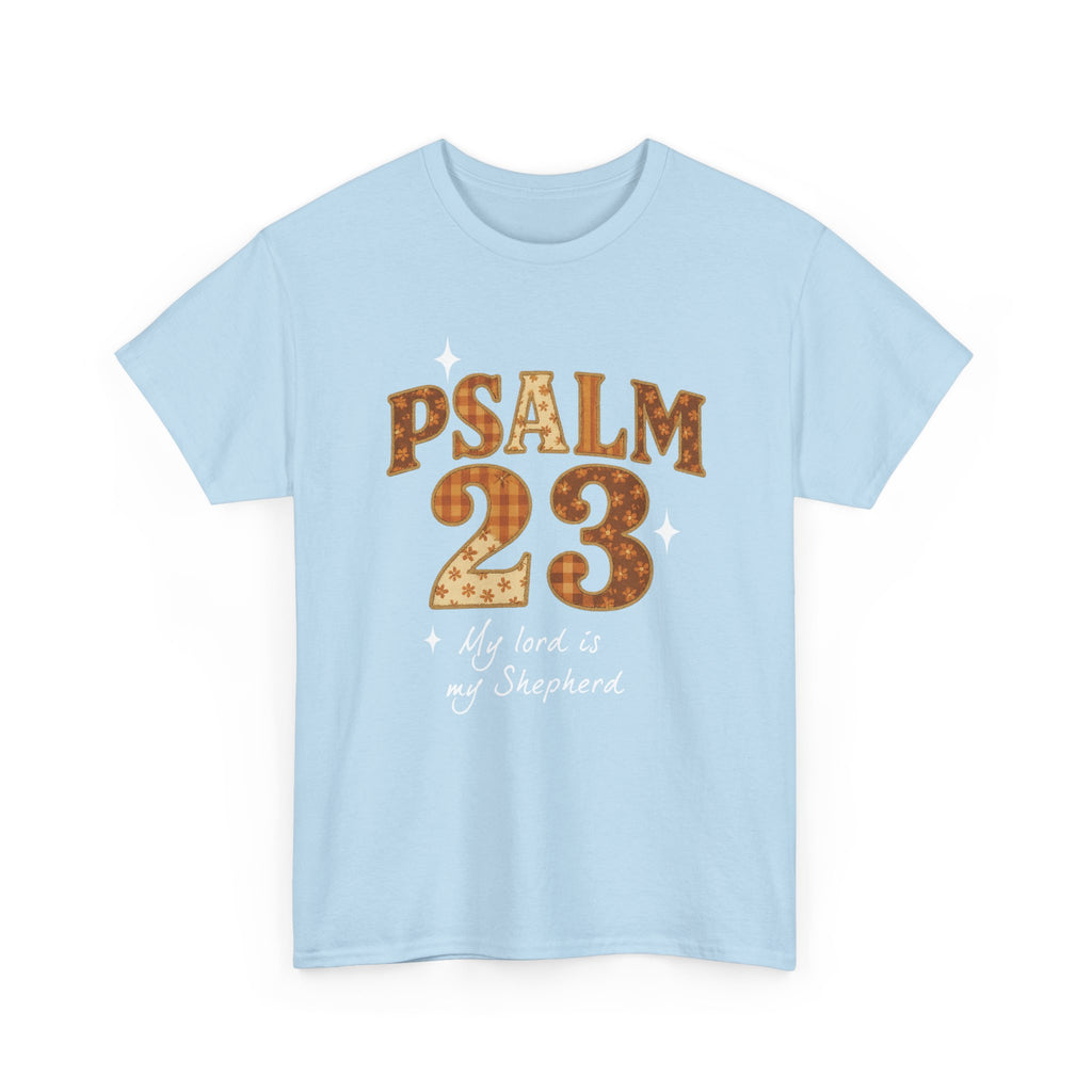 Psalm 23 Floral Tee — “My Lord Is My Shepherd” Stitched-Text Unisex Cotton Tee