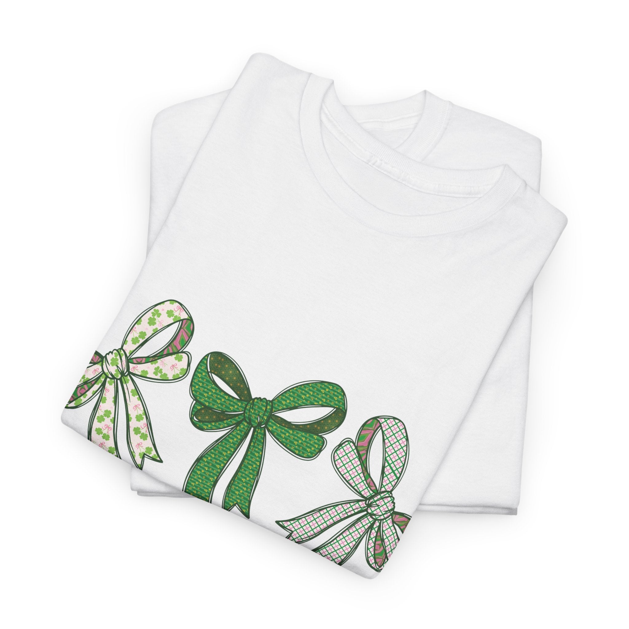Not Lucky Simply Blessed Tee — Romans 4:7-8 Green Bow Christian Unisex Cotton T-Shirt