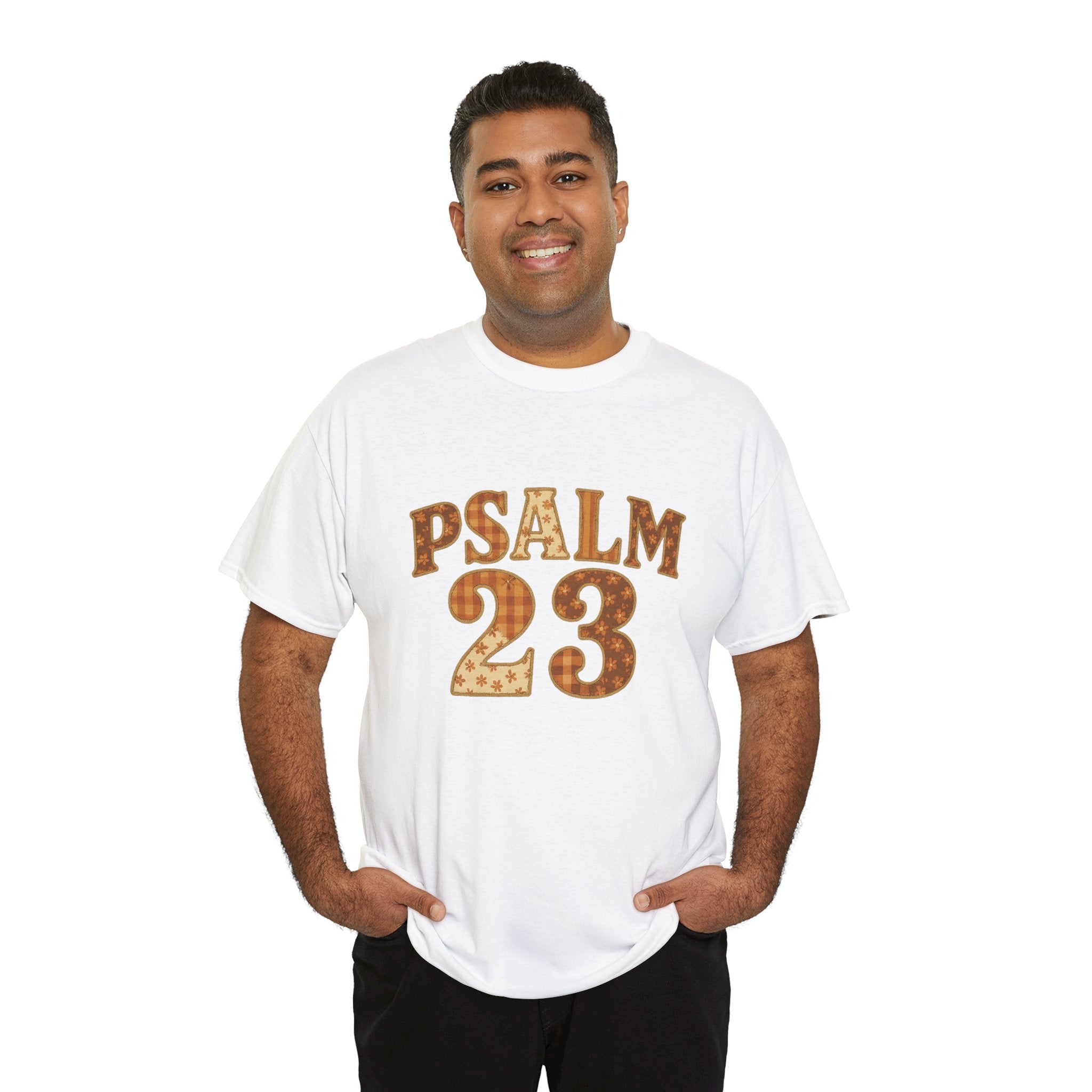 Psalm 23 Floral Tee — “My Lord Is My Shepherd” Stitched-Text Unisex Cotton Tee