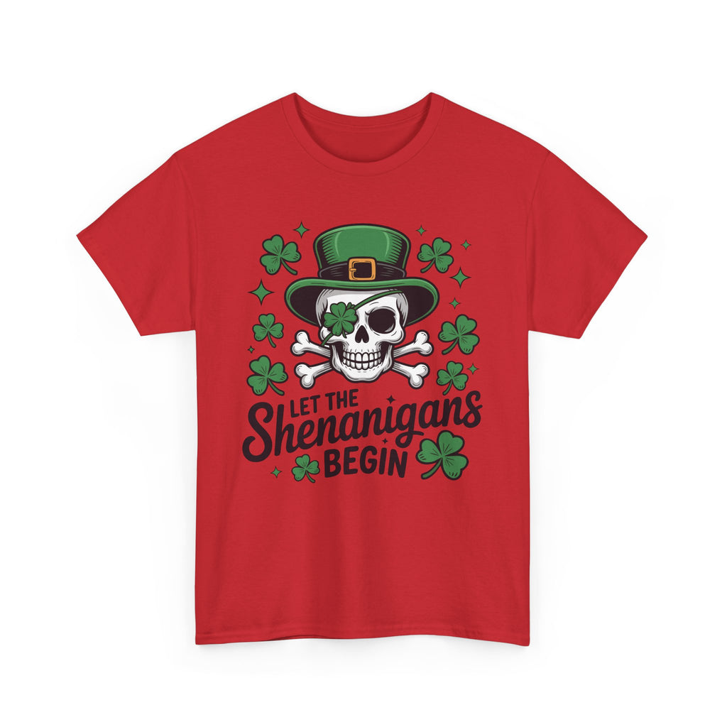 Let the Shenanigans Begin — Leprechaun Skull Unisex Cotton T-Shirt