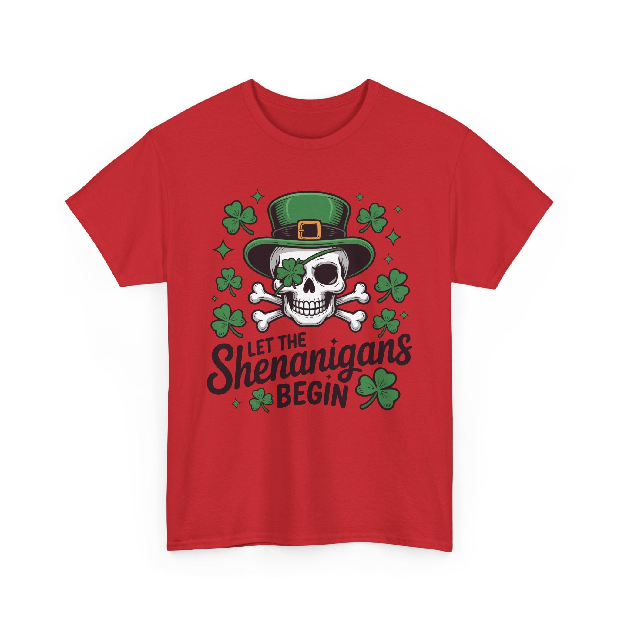 Let the Shenanigans Begin — Leprechaun Skull Unisex Cotton T-Shirt