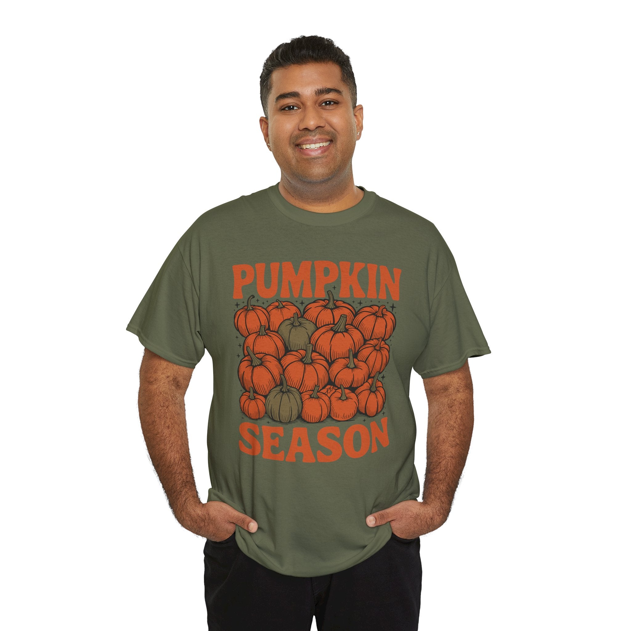 Pumpkin Season Tee — Fall Pumpkin Pile Unisex Cotton Tee