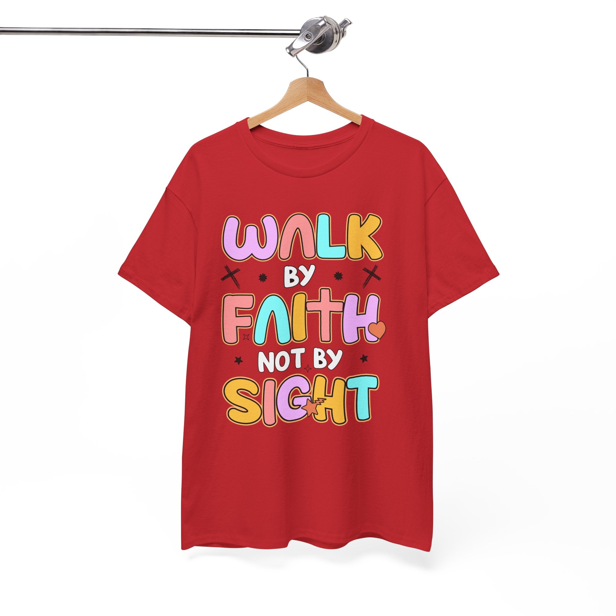 Walk by Faith Not by Sight T-Shirt — Pastel Christian Faith Unisex Cotton Tee