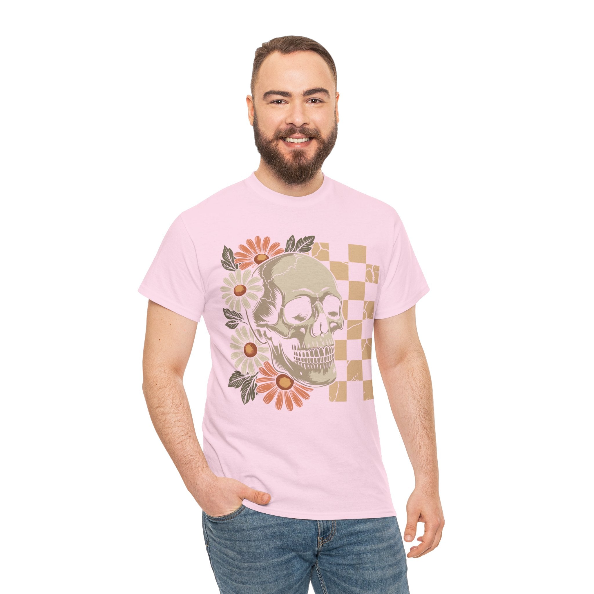 Skull Daisy Unisex Cotton Tshirt