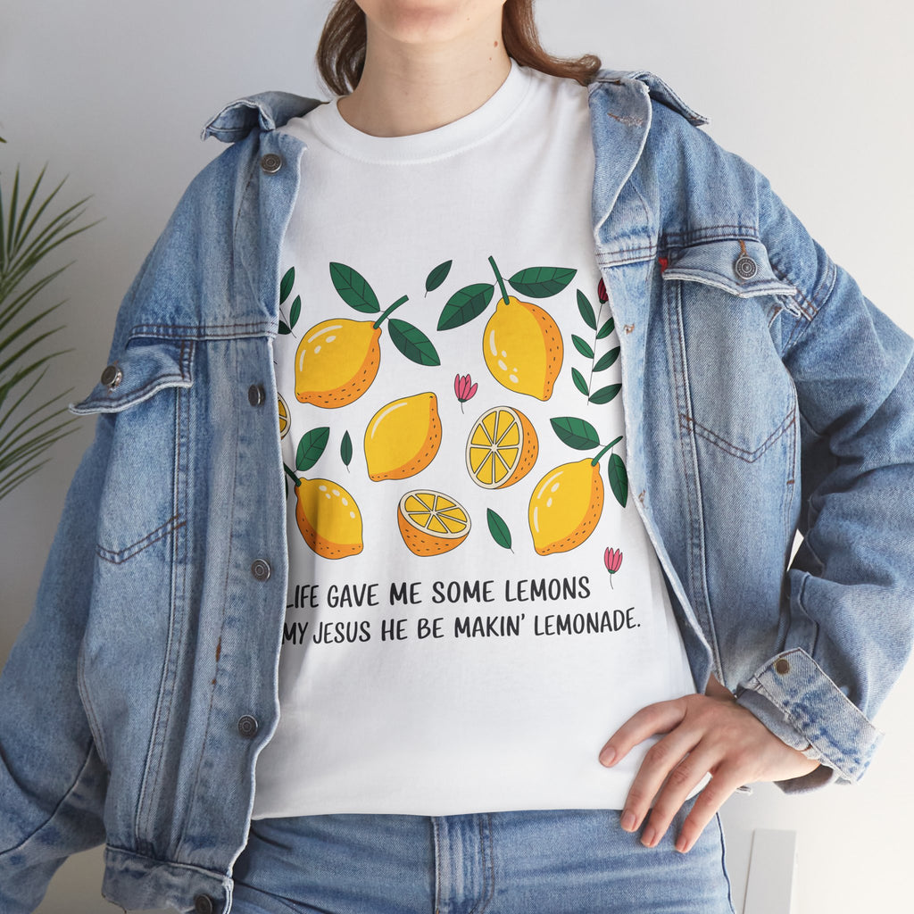 Christian Lemonade Tee — "Life gave me some lemons but my Jesus he be makin’ lemonade"Unisex Cotton Tee