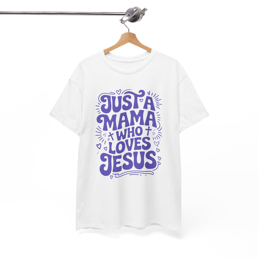 Mama Who Loves Jesus T-Shirt — Bright Green Bubbly Faith Unisex Cotton Tee