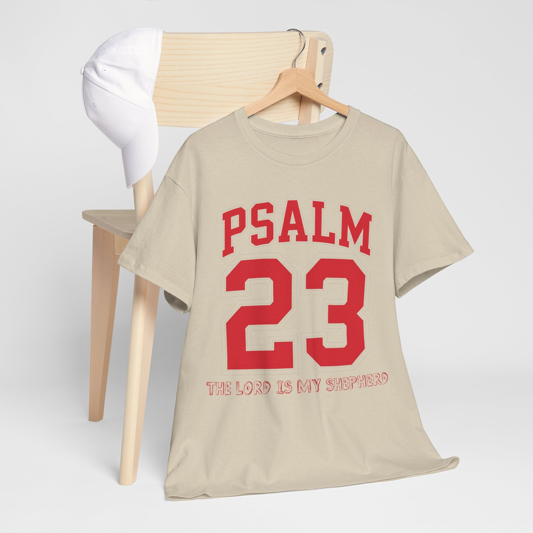 Psalm 23 Varsity T-Shirt — “The Lord Is My Shepherd” Unisex Cotton Tee