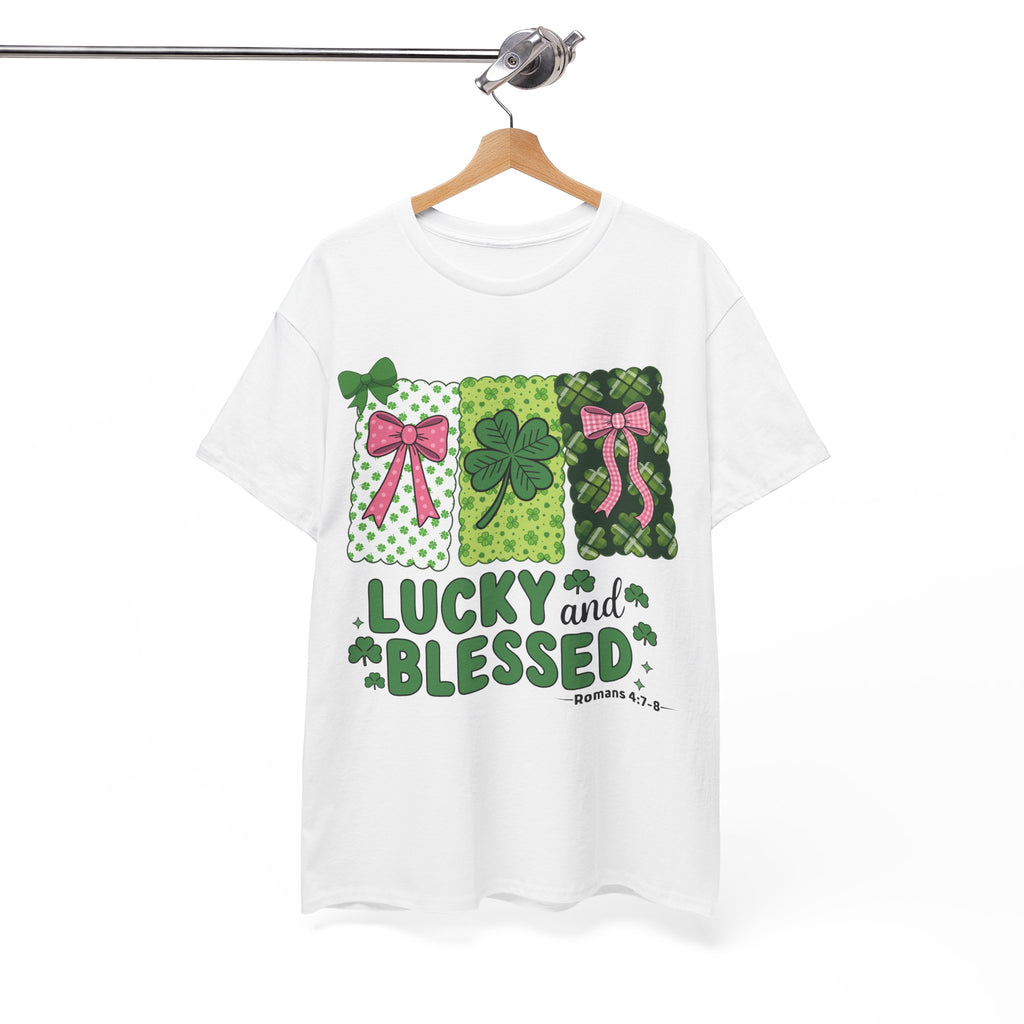 Lucky and Blessed Clover Unisex Cotton Tee
