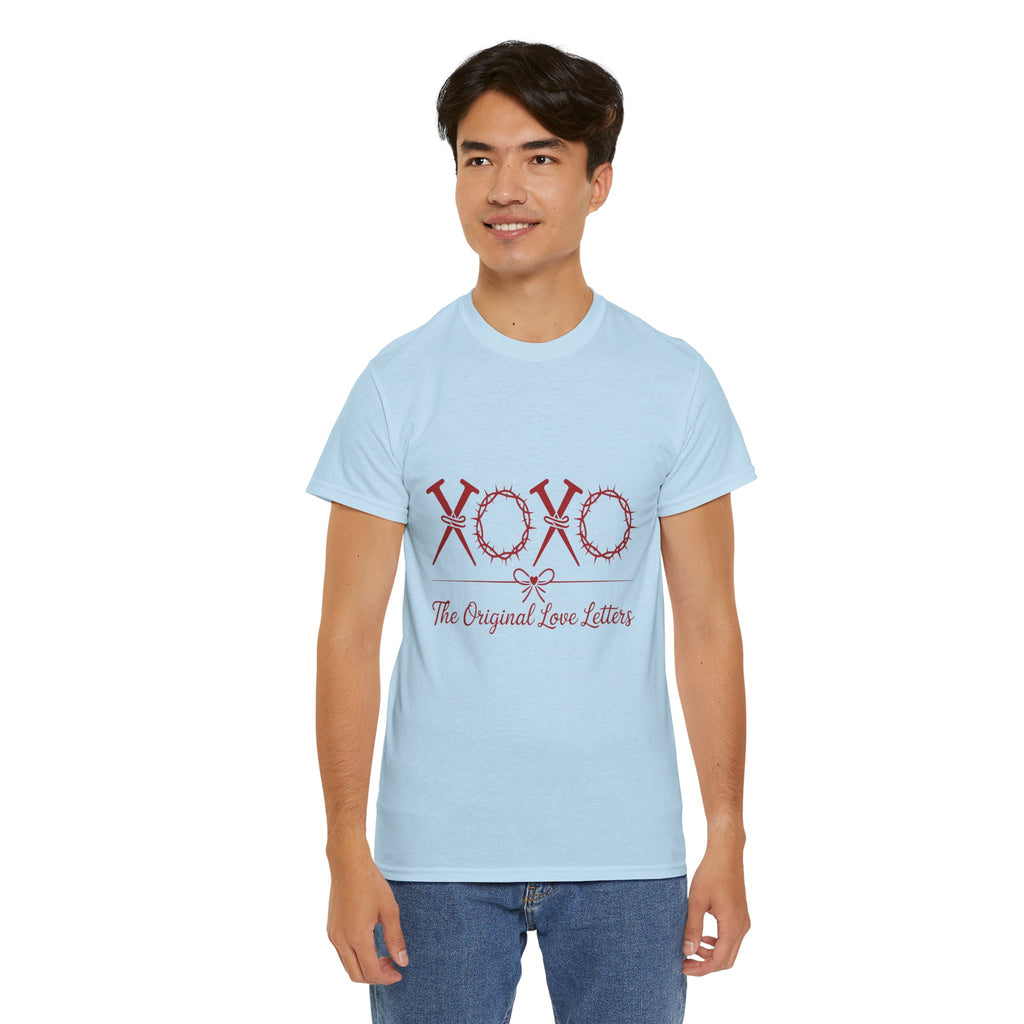 Christian Valentine Tee — “XOXO” Nails & Thorn Crowns, “The Original Love Letters”... Unisex Cotton Tee
