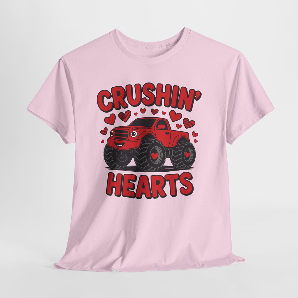 Crushin’ Hearts Valentine Monster Truck Unisex Cotton Tee