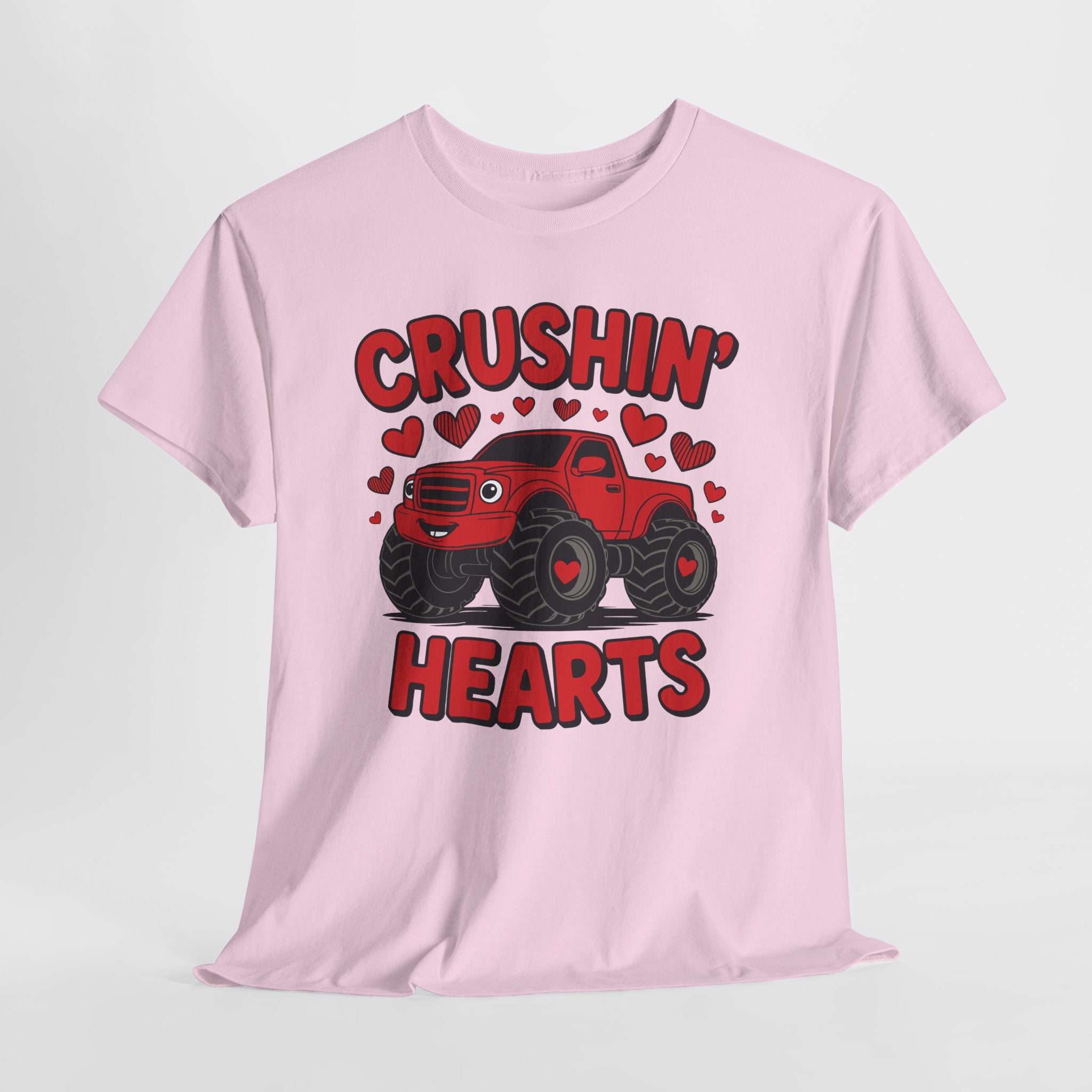 Crushin’ Hearts Valentine Monster Truck Unisex Cotton Tee