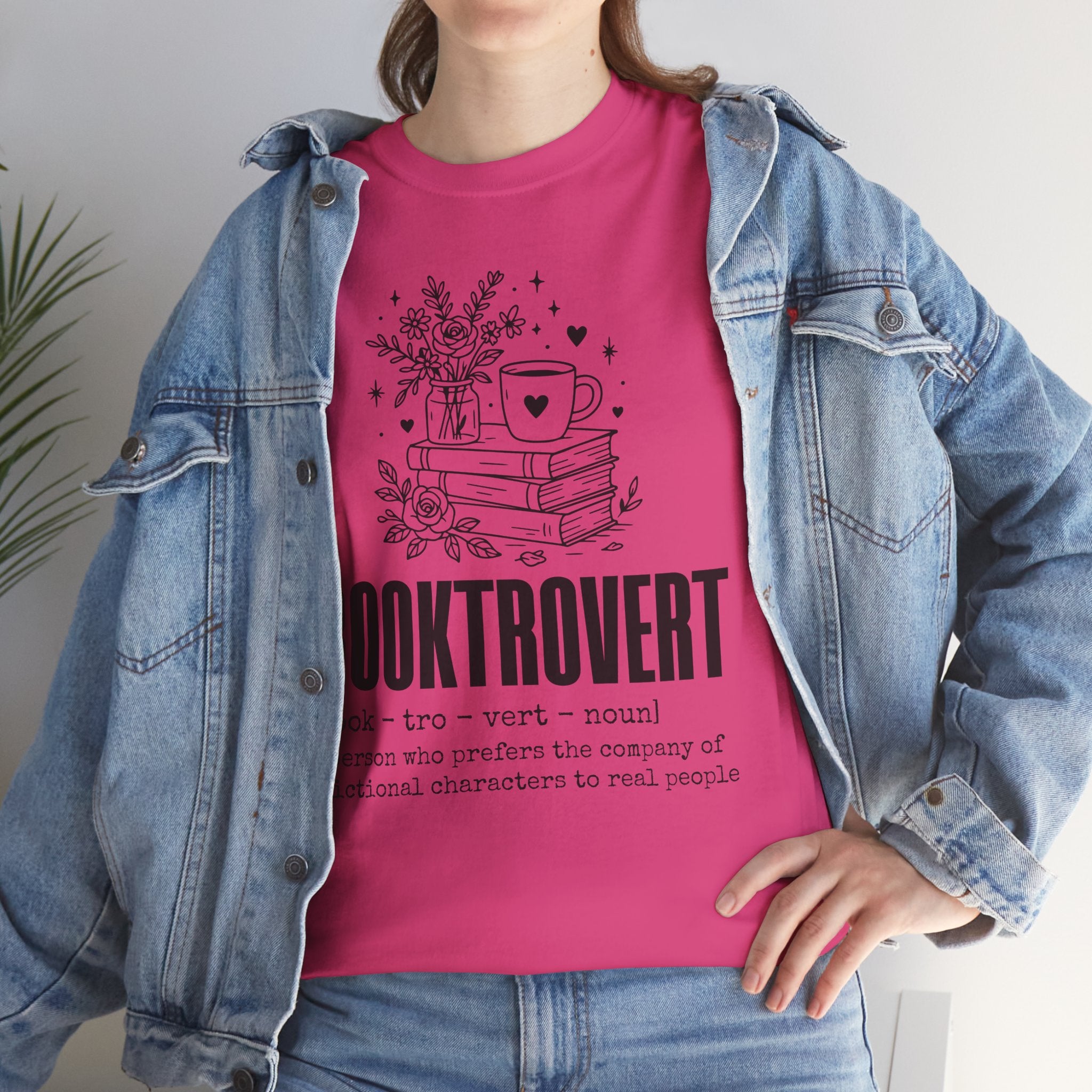 Booktrovert Graphic Tee — "Booktrovert" Definition, Books & Coffee Design Unisex Cotton Tee