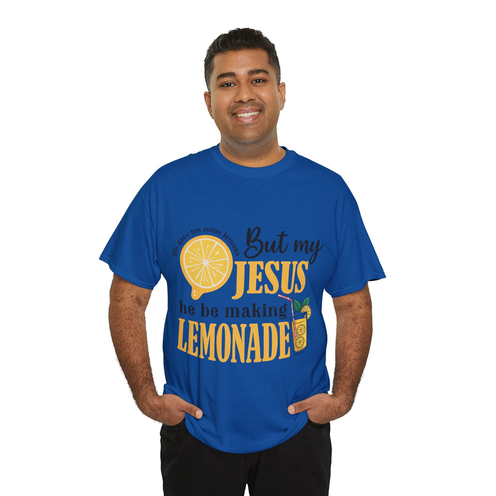 Jesus Lemonade Tee — Lemon Slice & Glass Graphic Christian Unisex Cotton T-Shirt