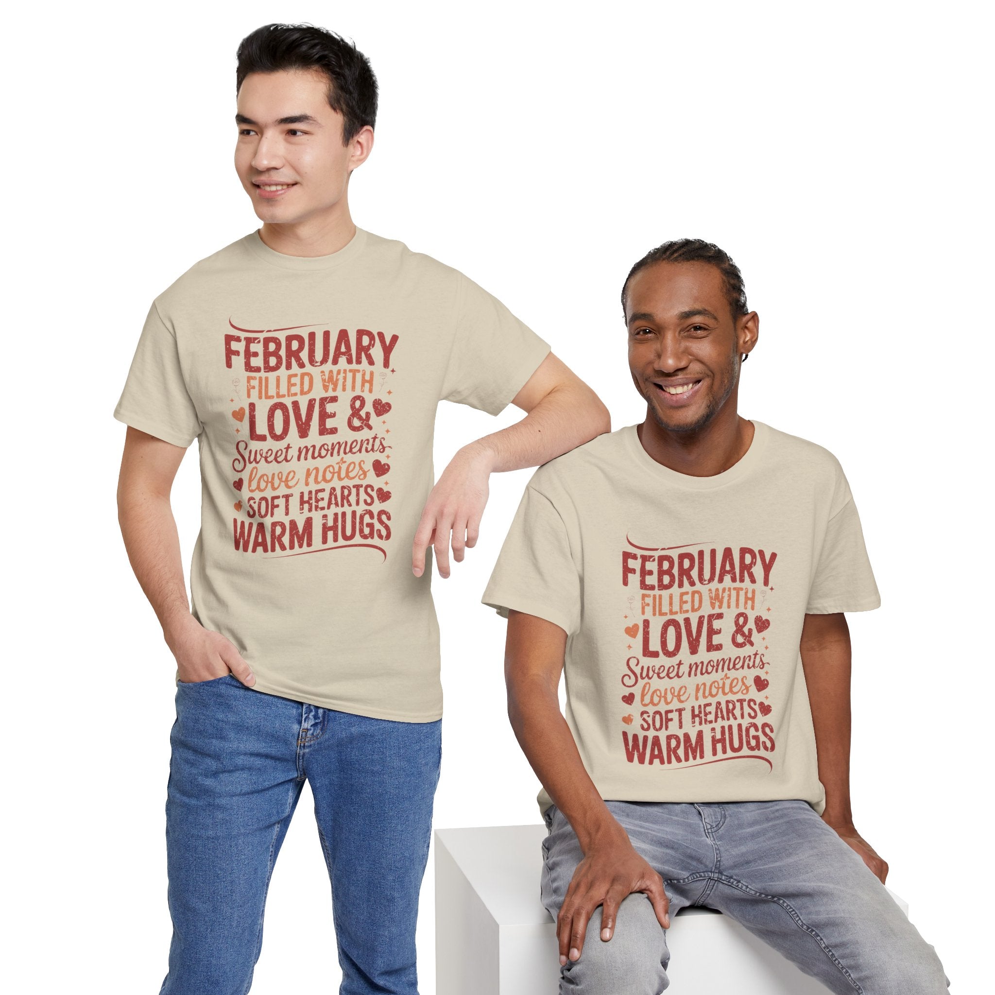 February Filled With Love Tee — Cozy Love Notes Valentine's Unisex Cotton Tshirt